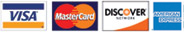 We accept VISA, Master, Discover, and American Express Credit Cards